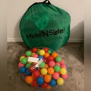 Hide and seek play tunnel. 5 pieces included with unopened ball set